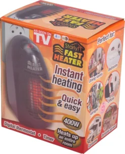 Starlyf® Fast Heater - 400W Tragbare Und Leistungsstarke Steckdosen-Mini-Heizung Schwarz - Original Aus Der TV-Werbung -De'Longhi || Rowenta Verkaufsgeschäft 007f86c1496309ec89ca23a5bbbdd14c