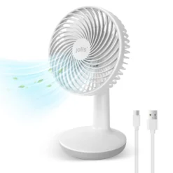 Akku Tischventilator Kompakt Mit Drei Gebläsestufen Und USB Ladeanschluss
