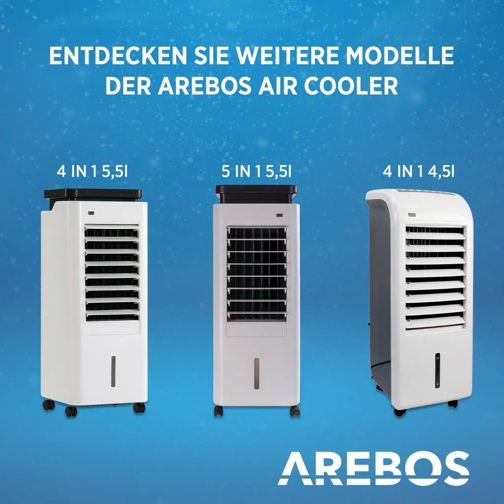 AREBOS, 4in1 Aircooler Luftkühler, Luftreiniger, Luftbefeuchter, Ventilator, Mobile Klimaanlage, 4,5L 8 AREBOS, 4in1 Aircooler Luftkühler, Luftreiniger, Luftbefeuchter, Ventilator, Mobile Klimaanlage, 4,5L – Bild 6