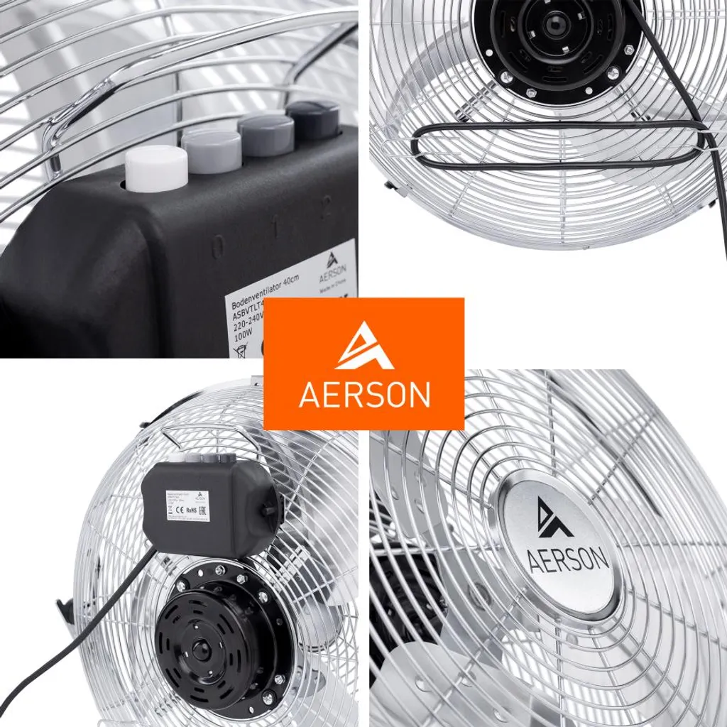 AERSON Bodenventilator 100W 40cm Windmaschine Tischventilator Ventilator Standventilator 9 AERSON Bodenventilator 100W 40cm Windmaschine Tischventilator Ventilator Standventilator – Bild 7