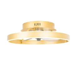 QAZQA - Modern Deckenventilator Mit Beleuchtung Messing Inkl. LED Mit Fernbedienung - Maddy Dimmer I Dimmbar I Wohnzimmer I Schlafzimmer - Stahl Rund - I (nicht Austauschbare) LED -De'Longhi || Rowenta Verkaufsgeschäft 02b8749f84a10397ef58559896d9e25c