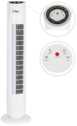 Zilan Turmventilator | 3 Stufen | 2 Modi | 7,5h Timer | Fernbedienung | Oszillierend | -De'Longhi || Rowenta Verkaufsgeschäft 054d342a3ad3ebe333ae364de5965429