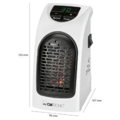 Clatronic HL 3738 Mobiler Steckdosen-Heizlüfter Mit 2 Gebläsestufen, Hochwertiges PTC-Heizelement, LED-Display-und Kontrollleuchte -De'Longhi || Rowenta Verkaufsgeschäft 0628d4bd0a20bdbfa1325ac863ba24e9