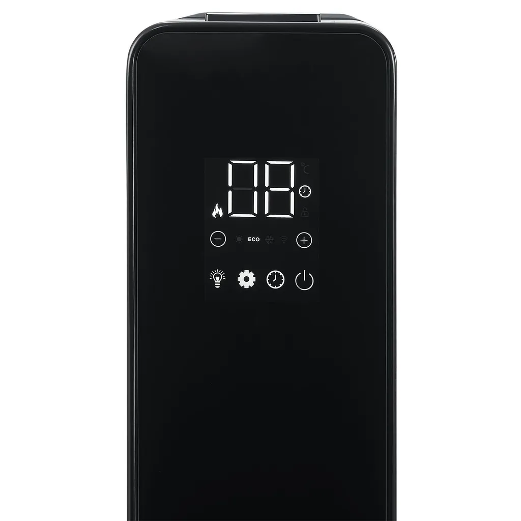 Juskys Elektroheizung Ölradiator 2500W - Wi-Fi Steuerung, Fernbedienung & Touch-Display - Energiesparender Radiator, 2 Heizstufen, 24h Timer - Schwarz 11 Juskys Elektroheizung Ölradiator 2500W - Wi-Fi Steuerung, Fernbedienung & Touch-Display - Energiesparender Radiator, 2 Heizstufen, 24h Timer - Schwarz – Bild 9