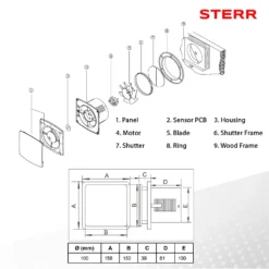 STERR - Ruhiger Badezimmerlüfter - LFS100-Q 14 STERR - Ruhiger Badezimmerlüfter - LFS100-Q -De'Longhi || Rowenta Verkaufsgeschäft 09b9716eea47f3bb0ddeff2dc3ab0e58