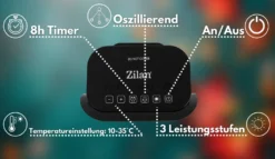 Zilan Keramik Heizlüfter | Heizstrahler | Oszillierend | 2 Leistungsstufen | 8h Timer | Fernbedienung | LED Display | Temperatureinstellung Von 10-35°C | 2000 Watt | -De'Longhi || Rowenta Verkaufsgeschäft 0a44ac01738857c2a81ba5c49d0ab654