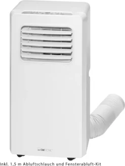 Clatronic Klimagerät CL 3671 Mit LED-Display - Farbe: Weiß - Funktionen: Kühlen, Entfeuchten, Gebläse - 780 W - Inkl. 1,5 M Abluftschlauch + Fensterabluft-Kit + Infrarot-Fernbedienung; 263 807 -De'Longhi || Rowenta Verkaufsgeschäft 0a9abb61722bccda7fd37a214c6c2b31