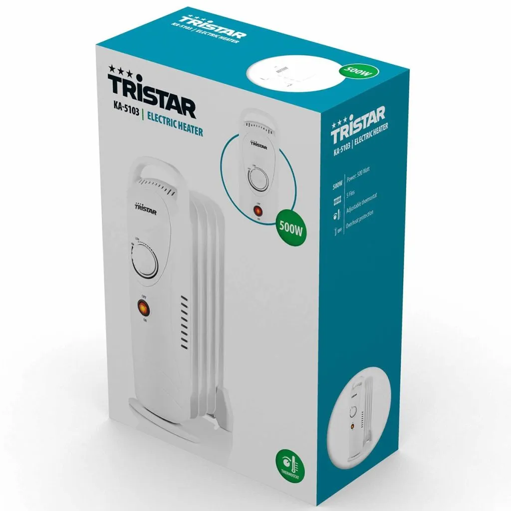 Tristar Elektroheizung Mini-Ölradiator 5 Rippen KA-5103 500 W 6 Tristar Elektroheizung Mini-Ölradiator 5 Rippen KA-5103 500 W – Bild 4