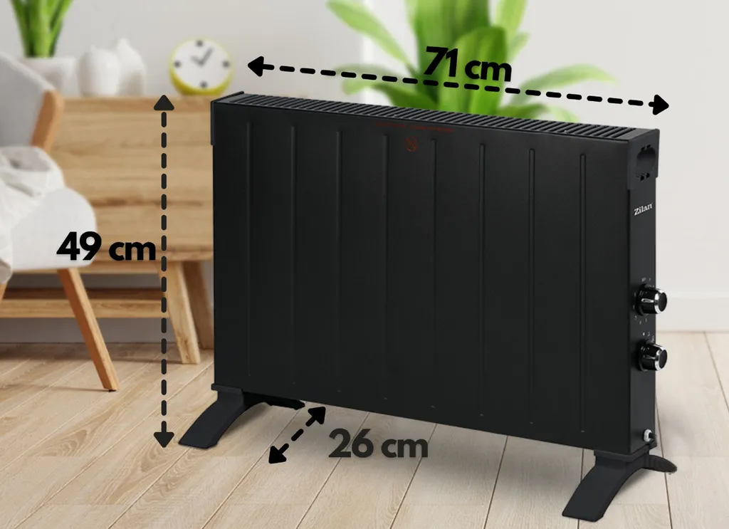 Zilan Design Konvektor Mit 2500 Watt | Überhitzungsschutz | Thermostat | 2 Leistungsstufen | Wandmontage Möglich 7 Zilan Design Konvektor Mit 2500 Watt | Überhitzungsschutz | Thermostat | 2 Leistungsstufen | Wandmontage Möglich – Bild 5