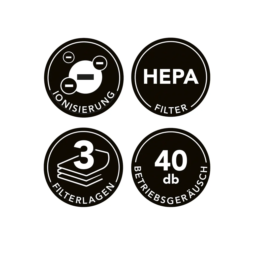 Luftreiniger Ionisator Filter Steckdose UV-Licht Vorfilter 30m² Weiß MAXXMEE 13 Luftreiniger Ionisator Filter Steckdose UV-Licht Vorfilter 30m² Weiß MAXXMEE – Bild 11