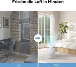 MINI MAX Luftreiniger, 35m² In Nur 10 Minuten Air Purifier H13 HEPA Filter Mit 3 Lüfterstufen Gegen 99,97% Bakterien Staub Pollen Rauch Partikel, Aktivkohlefilter 22dB Leiser Schlafmodus -De'Longhi || Rowenta Verkaufsgeschäft 108435b104b054fe2b867d1b2e024511