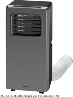 Clatronic Klimagerät CL 3672 Mit LED-Display - Farbe: Anthrazit/Silber - Funktionen: Kühlen, Entfeuchten, Gebläse - 880 W - Inkl. 1,5 M Abluftschlauch + Fensterabluft-Kit + Infrarot-Fernbedienung; 263 808 32 Clatronic Klimagerät CL 3672 Mit LED-Display - Farbe: Anthrazit/Silber - Funktionen: Kühlen, Entfeuchten, Gebläse - 880 W - Inkl. 1,5 M Abluftschlauch + Fensterabluft-Kit + Infrarot-Fernbedienung; 263 808 -De'Longhi || Rowenta Verkaufsgeschäft 1154f1799d2a0a65f100127e9ef6eca4