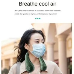 Tragbarer Mini Fan Nackenbügel Klingenloser Hängender Halsventilator Lazy Neck Hanging Cooler USB Wiederaufladbar USB, Grün -De'Longhi || Rowenta Verkaufsgeschäft 11b687a239d0d8c03771c11b2ca9599b