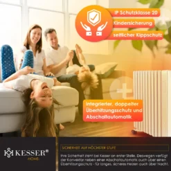 KESSER® Ölradiator 2500W Elektrische Heizung Heizkörper Elektroheizung Energiesparend Mit Display WiFi App & Fernbedienung Touchscreen - Mobil Öl Radiator 24h Timer, Thermostat & Überhitzungsschutz, Farbe:Weiß -De'Longhi || Rowenta Verkaufsgeschäft 11ca8669447b59481776e60902a038b1