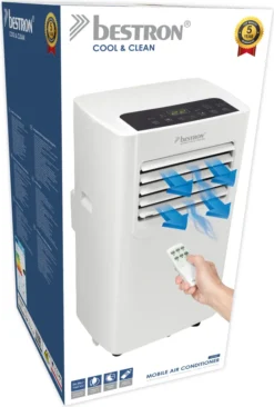 Bestron Mobile Klimaanlage, Klimagerät Für Räume Bis 24m², Kühlleistung 1,4 KW Mit Umweltfreundlichem Kühlmittel, 5.000BTU/h, Farbe: Weiß -De'Longhi || Rowenta Verkaufsgeschäft 12b5620e3c4693bd192be28f46feaf4c