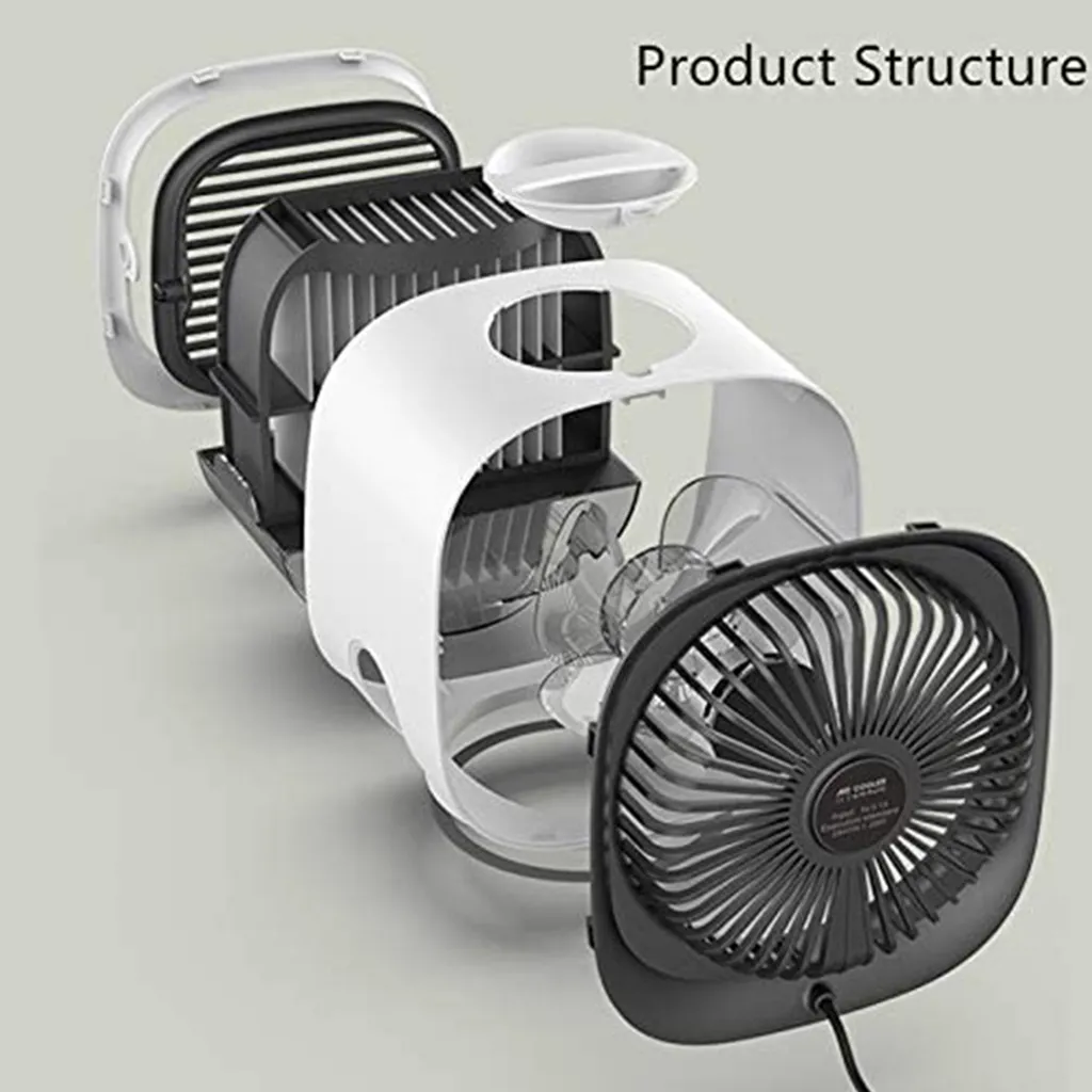 Mini Luftkühler, Tragber Mobile Klimageräte, 3 In 1 Mini Air Cooler, USB Ventilator, 3 Kühlstufen Mit LED Nachtlicht Für Zu Hause, Büro, Auto, Hotel, Garage, Camping 8 Mini Luftkühler, Tragber Mobile Klimageräte, 3 In 1 Mini Air Cooler, USB Ventilator, 3 Kühlstufen Mit LED Nachtlicht Für Zu Hause, Büro, Auto, Hotel, Garage, Camping – Bild 6