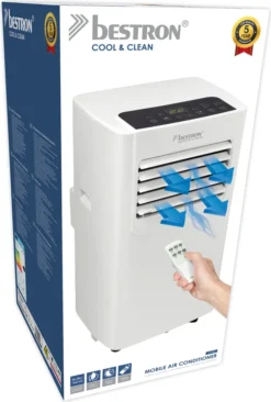 Bestron Mobile Klimaanlage, Klimagerät Für Räume Bis 28m², Kühlleistung 2,1 KW Mit Umweltfreundlichem Kühlmittel, 7.000BTU/h, Farbe: Weiß -De'Longhi || Rowenta Verkaufsgeschäft 138e298cfc124dcd2fcdb25c70aceb73