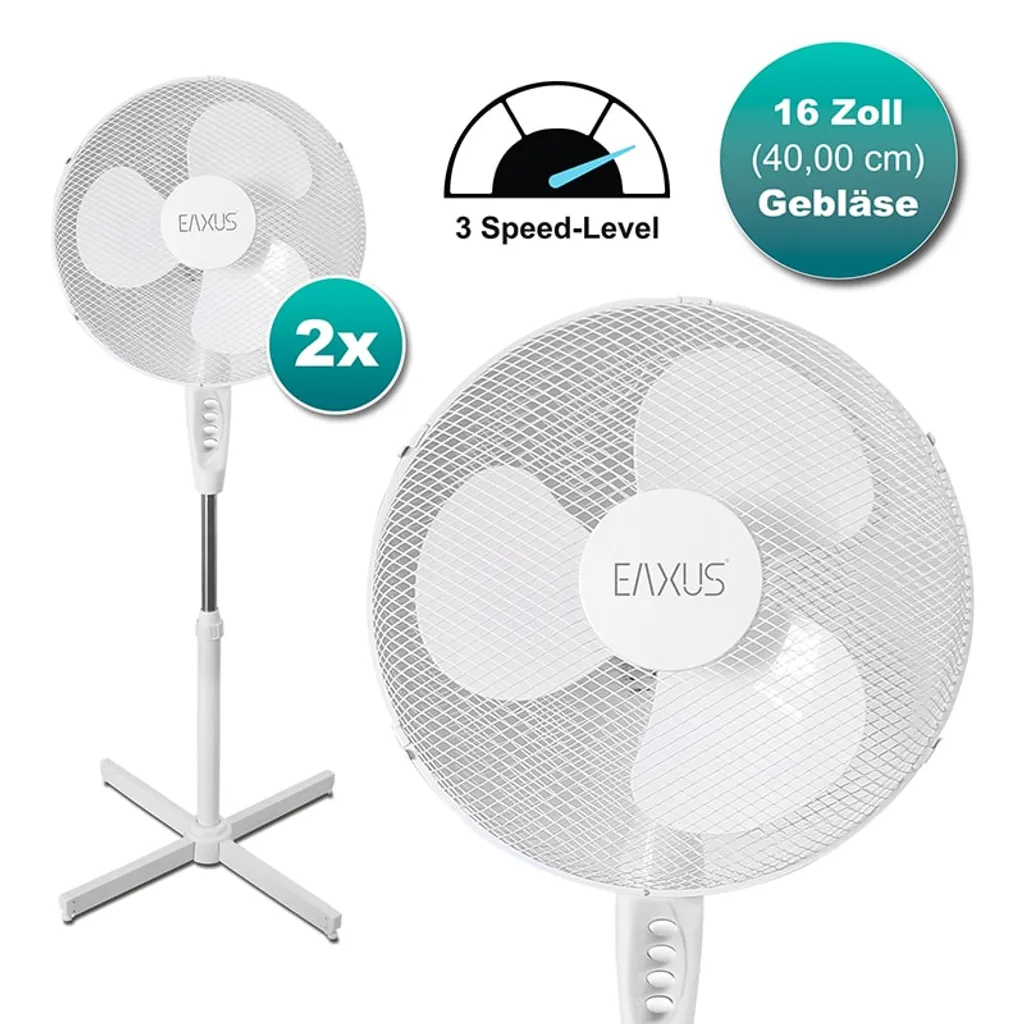 2 Stück Standventilator Ventilator Weiß Höhenverstellbar Oszillierend Doppelpack Kühler Raum-Lüfter Luft-Erfrischer Lüftung Luft-Entfeuchter 3 2 Stück Standventilator Ventilator Weiß Höhenverstellbar Oszillierend Doppelpack Kühler Raum-Lüfter Luft-Erfrischer Lüftung Luft-Entfeuchter