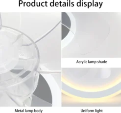 Deckenventilator Mit Beleuchtung Und Fernbedienung 54W LED Leise Deckenleuchte Ventilator Mit Dimmbar Timer Einstellbare Windgeschwindigkeit Für Wohnzimmer Esszimmer Schlafzimmer 47CM -De'Longhi || Rowenta Verkaufsgeschäft 15787c0a4500a2057fe621227a1b1366