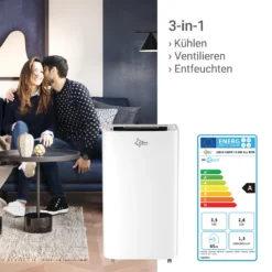 SUNTEC Mobiles Lokales Klimagerät SNOW 12.000 Eco R290 [3 In 1 - Kühlen, Ventilieren, Entfeuchten, Für Räume Bis 130 M³ (60 M²), Max. 3.400 W] -De'Longhi || Rowenta Verkaufsgeschäft 174c17e26481ec3a6aafb81b1a36ba48