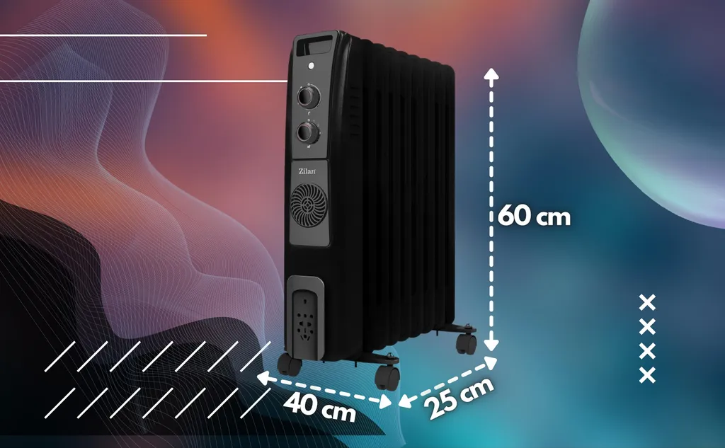 Adler Zilan 9 Rippen Öl Radiator 2.500 Watt | Integrierter Heizlüfter | Elektroheizung | Heizstrahler | 3 Heizstufen | 5 Ölleitungen | Thermostat 5 Adler Zilan 9 Rippen Öl Radiator 2.500 Watt | Integrierter Heizlüfter | Elektroheizung | Heizstrahler | 3 Heizstufen | 5 Ölleitungen | Thermostat – Bild 3