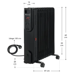 Juskys Elektroheizung Ölradiator 2500 Watt - Heizung Elektrisch Mit 3 Stufen, Thermostat, 12 H-Timer & Überhitzungsschutz - Radiator Schwarz 33 Juskys Elektroheizung Ölradiator 2500 Watt - Heizung Elektrisch Mit 3 Stufen, Thermostat, 12 H-Timer & Überhitzungsschutz - Radiator Schwarz -De'Longhi || Rowenta Verkaufsgeschäft 1bab79f4f7b35fb0f876fc6355332306