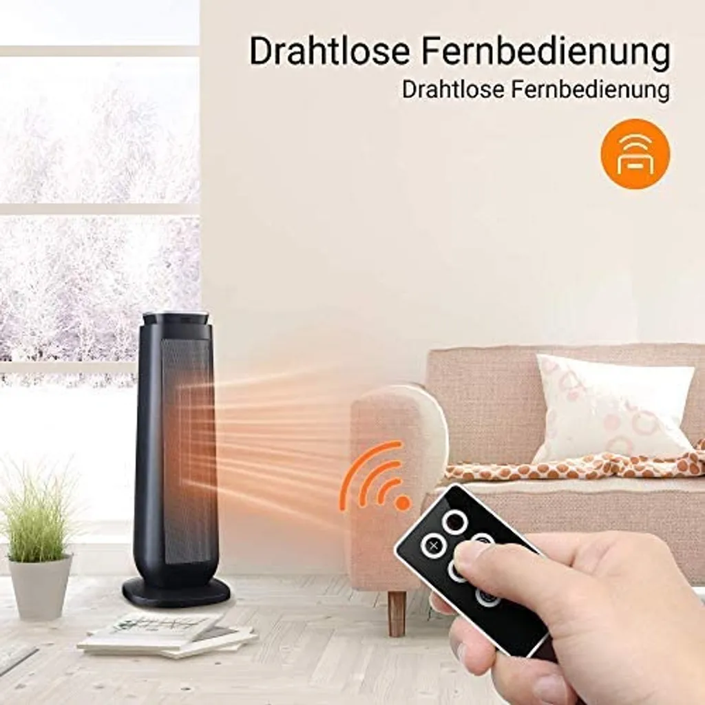 Midea NTH20-18MRA, Elektrischer Raumheizlüfter, Keramik, Indoor, Flur, Tisch, Schwarz, Silber, Tasten 8 Midea NTH20-18MRA, Elektrischer Raumheizlüfter, Keramik, Indoor, Flur, Tisch, Schwarz, Silber, Tasten – Bild 6