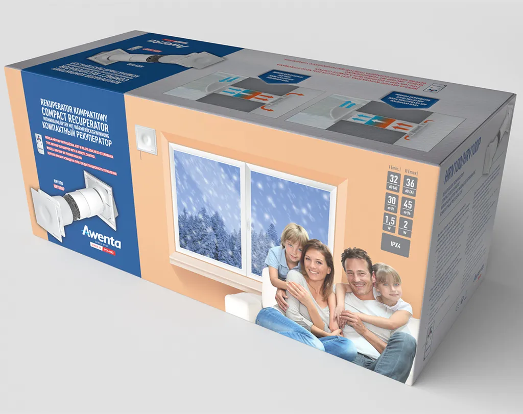 AWENTA Kompakter Rekuperator HRV100 Manuell Ein/aus 5 AWENTA Kompakter Rekuperator HRV100 Manuell Ein/aus – Bild 3
