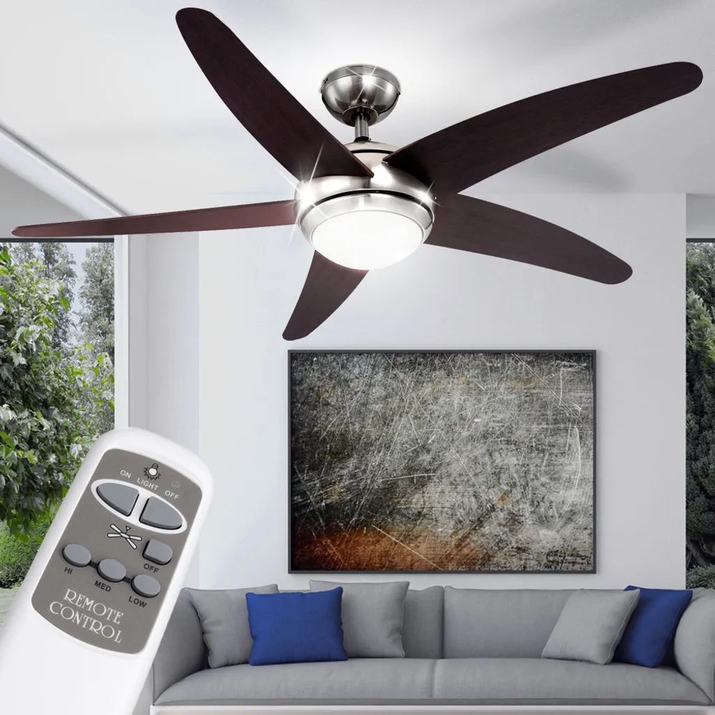 Globo Lighting VENTILATOR Metall Nickel Matt, MDF Wenge, Glas Opal, Fernbedienung, Batterie Inkludiert 2x AAA,, Max. Motorleistung 55W, Optimale Raumnutzung 30m², Abkühlung, Aufheizen, Geschwindigkeitsstufen 80/95/170 RPM, ø: 1320mm, H: 372mm, Exkl. 1x E14 60W 230V 12 Globo Lighting VENTILATOR Metall Nickel Matt, MDF Wenge, Glas Opal, Fernbedienung, Batterie Inkludiert 2x AAA,, Max. Motorleistung 55W, Optimale Raumnutzung 30m², Abkühlung, Aufheizen, Geschwindigkeitsstufen 80/95/170 RPM, ø: 1320mm, H: 372mm, Exkl. 1x E14 60W 230V – Bild 10