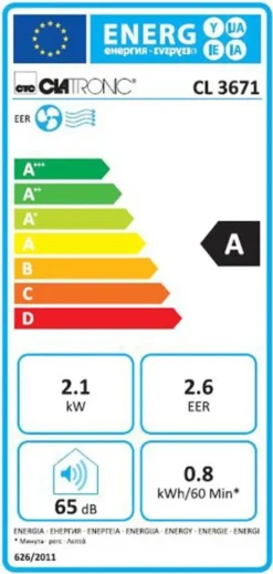 Clatronic Klimagerät CL 3671 Mit LED-Display - Farbe: Weiß - Funktionen: Kühlen, Entfeuchten, Gebläse - 780 W - Inkl. 1,5 M Abluftschlauch + Fensterabluft-Kit + Infrarot-Fernbedienung; 263 807 -De'Longhi || Rowenta Verkaufsgeschäft 21687f0e22a306a5b4a491efc6708e0d