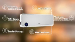 Echos Keramik Heizlüfter | Mit Fernbedienung | 2 Leistungsstufen (1000, 2000 W) | Wandmontage Möglich | 22 Echos Keramik Heizlüfter | Mit Fernbedienung | 2 Leistungsstufen (1000, 2000 W) | Wandmontage Möglich | -De'Longhi || Rowenta Verkaufsgeschäft 241ceb0a39d5bb8ac5292ace52018059