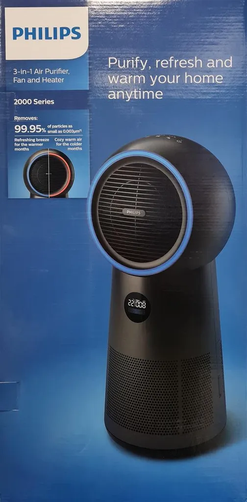 Philips Luftreiniger 3 In 1 AMF220/15 Lüfter 7,5-15-25; Heizung 1250-1500-2200 W, Geeignet Für Räume Bis 42 M², Schwarz 21 Philips Luftreiniger 3 In 1 AMF220/15 Lüfter 7,5-15-25; Heizung 1250-1500-2200 W, Geeignet Für Räume Bis 42 M², Schwarz – Bild 19