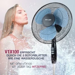 RelaxxNow Super Leiser Standventilator Mit 45W Motoren Leistung, Oszillierender Ventilator Mit 3 Geschwindigkeitsstufen Und Höhenverstellbarkeit Bis 131cm, 41 DB Schlafmodus & 41cm Durchmesser, VTX100 -De'Longhi || Rowenta Verkaufsgeschäft 242943684de3fe5d6cadb7232410c2b4