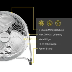 GUTFELS Bodenventilator VB 37058 Ch | Ventilator | Metall | 70 W Leistung | Silber 10 GUTFELS Bodenventilator VB 37058 Ch | Ventilator | Metall | 70 W Leistung | Silber -De'Longhi || Rowenta Verkaufsgeschäft 246f7646efc6166cb4ba590bc7564afc