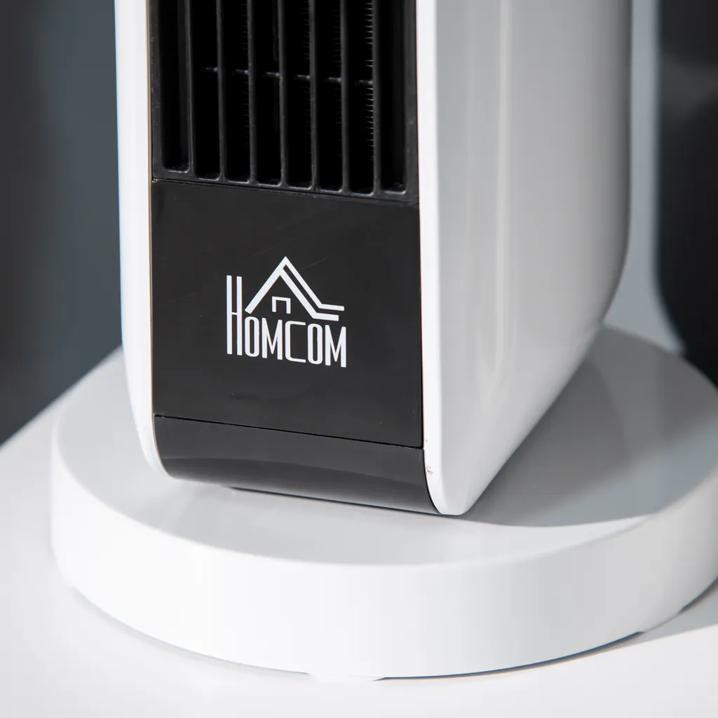HOMCOM Heizgerät Heizlüfter 2000W Elektroheizer Keramik Heizturm Mit 3 Heizstufen Fernbedienung 8-Stunden-Timer Oszillation Heizer Heizung Kunststoff Weiß Ø18 X 44H Cm 7 HOMCOM Heizgerät Heizlüfter 2000W Elektroheizer Keramik Heizturm Mit 3 Heizstufen Fernbedienung 8-Stunden-Timer Oszillation Heizer Heizung Kunststoff Weiß Ø18 X 44H Cm – Bild 5