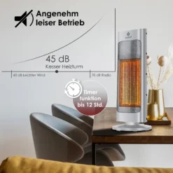 KESSER® Heizlüfter Mit Fernbedienung Energiesparend Leise 2000W Keramik Heizstrahler Standheizstrahler 15-30°C - Schnellheizer Mit 80° Oszillationsfunktion 24h Timer Heizung Turmheizstrahler, Farbe:Grau -De'Longhi || Rowenta Verkaufsgeschäft 2674824e96fb61ae616146d0d93d34c4