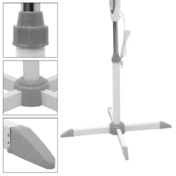 ECD Germany Standventilator 45W, Ø 40cm, Weiß/Grau - Leise, 3 Geschwindigkeitsstufen - Standfuß Höhenverstellbar 102-120 Cm - 90° Oszillazion 30° Neigbar - Ventilator Standlüfter Luftkühler Bödenventilator -De'Longhi || Rowenta Verkaufsgeschäft 27e08687a208d2c8562b525f3272379b