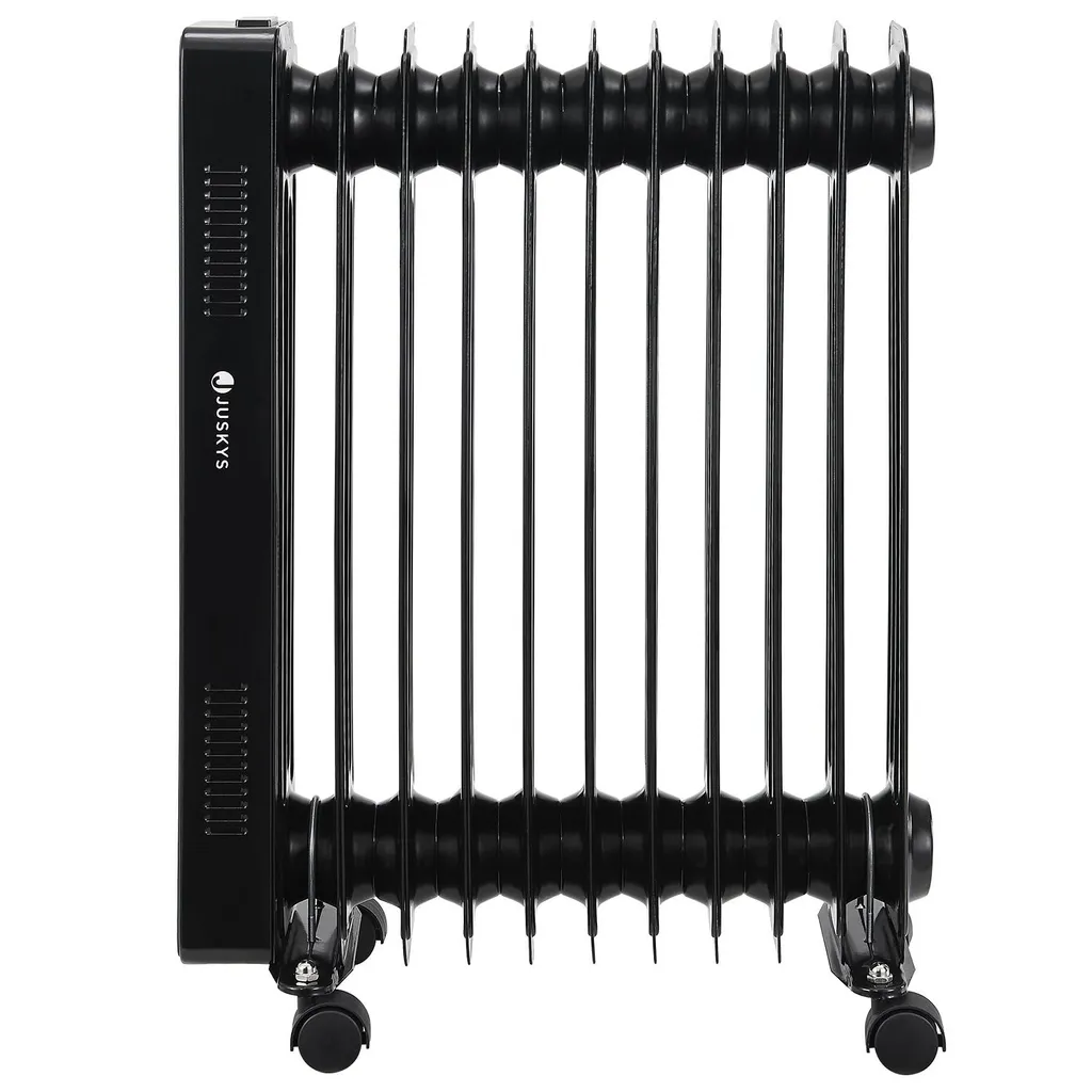 Juskys Elektroheizung Ölradiator 2500W - Wi-Fi Steuerung, Fernbedienung & Touch-Display - Energiesparender Radiator, 2 Heizstufen, 24h Timer - Schwarz 8 Juskys Elektroheizung Ölradiator 2500W - Wi-Fi Steuerung, Fernbedienung & Touch-Display - Energiesparender Radiator, 2 Heizstufen, 24h Timer - Schwarz – Bild 6