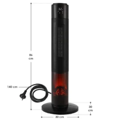 Juskys Turm-Keramik-Heizer – Elektrischer Heizlüfter Mit LCD Display & Fernbedienung, 1000 / 2000W, Kamineffekt, Timer, Oszillation & Umkippschutz -De'Longhi || Rowenta Verkaufsgeschäft 2a029b6ca6ca2b8a58a1527d155d41a5