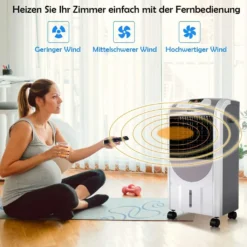 COSTWAY Heizlüfter 2000W Klimaanlage Mobil Klimagerät Kühlen 75W, 8H Timer, 7L Wassertank, 70°Winkel, Fernbedienung, Energieklasse A -De'Longhi || Rowenta Verkaufsgeschäft 2ee6193aff90e223c0f5e790d98c0cc4