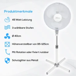 TroniTechnik Standventilator Turmventilator Lüfter SV04 40cm, Inkl. Oszillation -De'Longhi || Rowenta Verkaufsgeschäft 30107602c08651c2ba03d1ffdefa2b1e