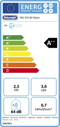 De'Longhi De Longhi Klimagerät PAC EX100 Silent, A++, 2.500 Watt Kühlleistung, Sep. Entfeuchterfunktion -De'Longhi || Rowenta Verkaufsgeschäft 30fbb911559c408b4d9fc036ed99fd01