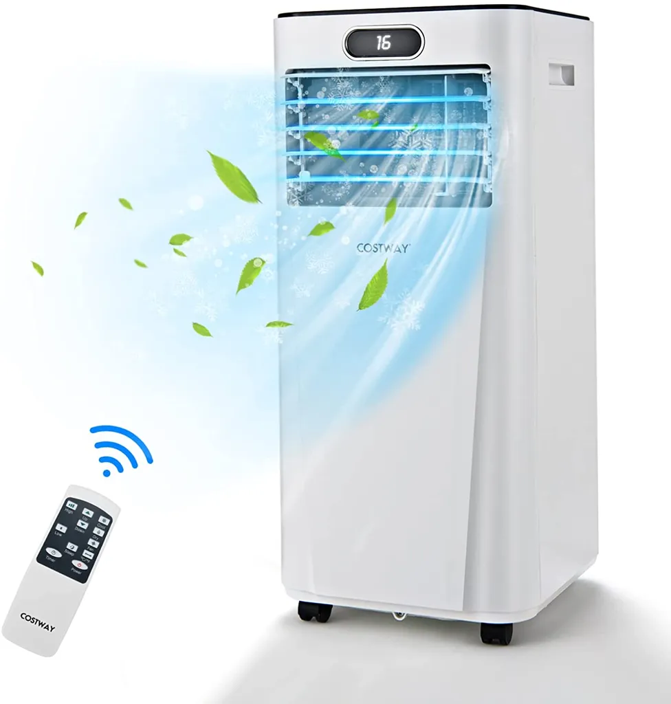 COSTWAY 4in1 Mobile Klimaanlage 9000BTU/2,6 KW Für 30㎡ Klimagerät 54dB Entfeuchter Tragbar 2 Geschwindigkeiten Inkl. 24H Timer, Fernbedienung, Schlafmodus, Abluftschlauch 16℃-32℃ Weiß 3 COSTWAY 4in1 Mobile Klimaanlage 9000BTU/2,6 KW Für 30㎡ Klimagerät 54dB Entfeuchter Tragbar 2 Geschwindigkeiten Inkl. 24H Timer, Fernbedienung, Schlafmodus, Abluftschlauch 16℃-32℃ Weiß