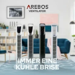 AREBOS Turmventilator Mit Fernbedienung & Timer, 40 Watt, Mit 3 Geschwindigkeitsstufen & Sleep-Modus, Weiß 23 AREBOS Turmventilator Mit Fernbedienung & Timer, 40 Watt, Mit 3 Geschwindigkeitsstufen & Sleep-Modus, Weiß -De'Longhi || Rowenta Verkaufsgeschäft 392364a03d209b6e1cd6c04dd7dab166