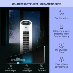 Klarstein Mobiles Klimagerät Ohne Abluftschlauch - Luftkühler Mit Wasser Ventilator Luftbefeuchter Luftreiniger Funktion - 6L Wassertank - Air Cooler Klimaanlage Mobil Mit Fernbedienung - Weiß -De'Longhi || Rowenta Verkaufsgeschäft 3a0e91697368a649ce4deb9cc467b846