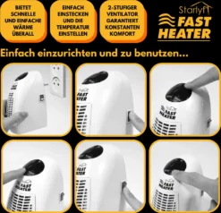 Starlyf® Fast Heater - 400W Tragbare Und Leistungsstarke Steckdosen-Mini-Heizung Schwarz - Original Aus Der TV-Werbung -De'Longhi || Rowenta Verkaufsgeschäft 3d90be408995ccecb75b6357e9782c7f