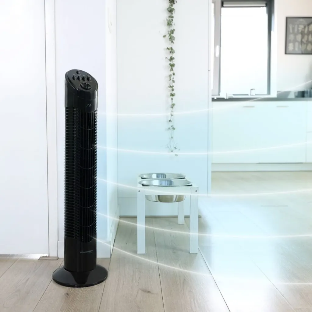 JAP Quebec Oszillierender Leise Turmventilator - 3 Geschwindigkeitsstufen - Drehend - Säulenventilator Mit Timer - Weiß 9 JAP Quebec Oszillierender Leise Turmventilator - 3 Geschwindigkeitsstufen - Drehend - Säulenventilator Mit Timer - Weiß – Bild 7