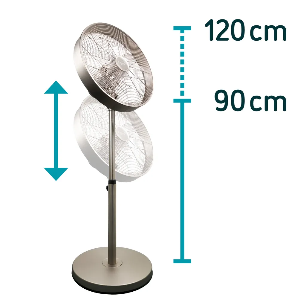 Djive Flowmate Classic 120 Cm Standventilator Mit App & Alexa Sprachsteuerung, Retro Design Bodenventilator, Smart Home Ventilator Mit Fernbedienung, Timer, 80° Oszillation, 50W, Silber 9 Djive Flowmate Classic 120 Cm Standventilator Mit App & Alexa Sprachsteuerung, Retro Design Bodenventilator, Smart Home Ventilator Mit Fernbedienung, Timer, 80° Oszillation, 50W, Silber – Bild 7