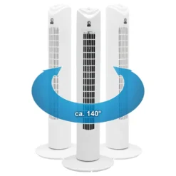 ECD Germany Türmventilator Mit 3 Geschwindigkeitsstufen - 45W - 81cm - 140° Oszillierend - Schwenkfunktion - Leise - Weiß - Timer 60 Min - Standventilator Säulenventilator Säulen Ventilator Türmlüfter -De'Longhi || Rowenta Verkaufsgeschäft 477dd8799db44e484d2f5a542b23a75a