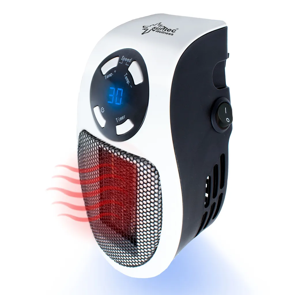 SUNTEC PTC Heizlüfter Steckdosen-Heizung Plug-in - Mit Thermostat, Timer, 500 Watt | 2 Ventilationsstufen, Elektrische Heizlüftung | Räume Bis 13 M² | Perfekt Für Schlafzimmer, Büro, Wohnung 7 SUNTEC PTC Heizlüfter Steckdosen-Heizung Plug-in - Mit Thermostat, Timer, 500 Watt | 2 Ventilationsstufen, Elektrische Heizlüftung | Räume Bis 13 M² | Perfekt Für Schlafzimmer, Büro, Wohnung – Bild 5